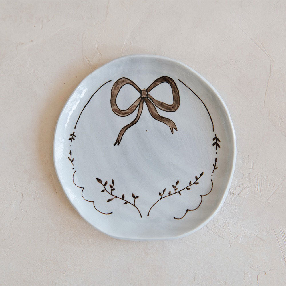 Hand-painted Ceramic Bow Plate