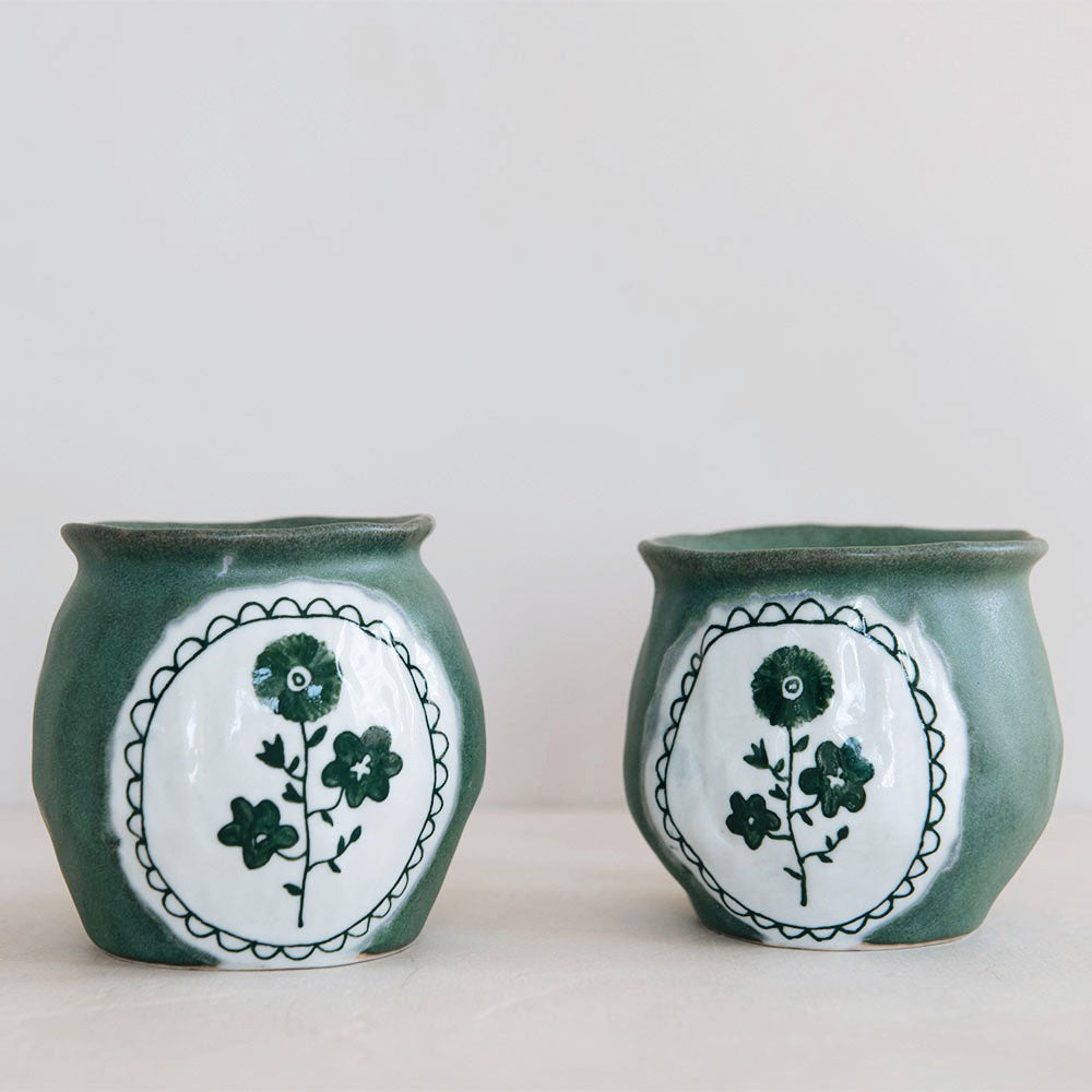 Hand-painted Porcelain Vase - Forest