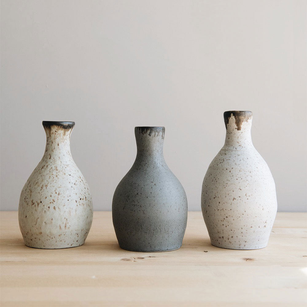 Brown Stoneware Bud Vase