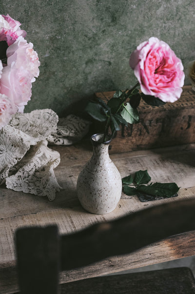 Brown Stoneware Bud Vase