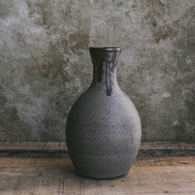Brown Stoneware Bud Vase