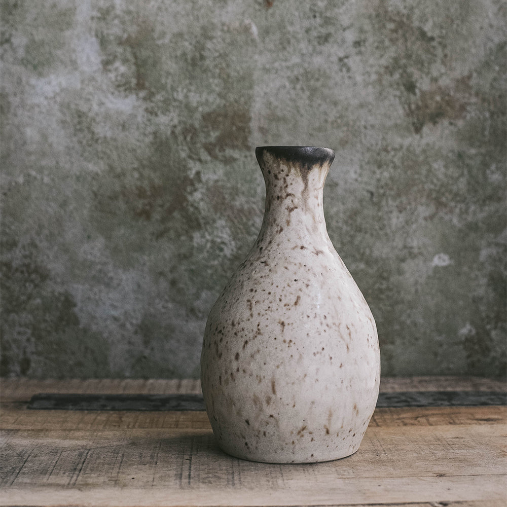 Brown Stoneware Bud Vase