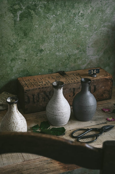 Brown Stoneware Bud Vase