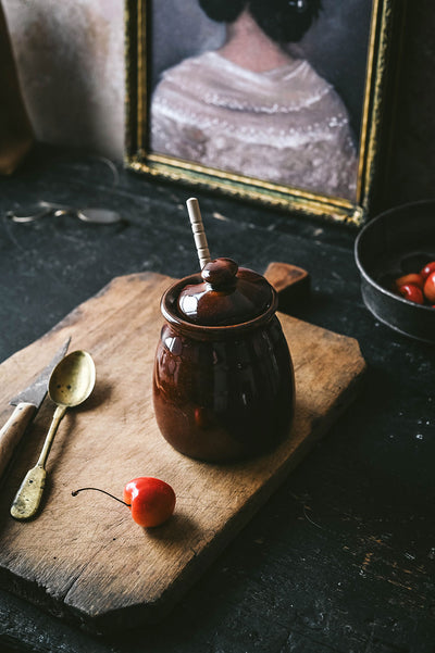 Artisan Ceramic Honey Pot
