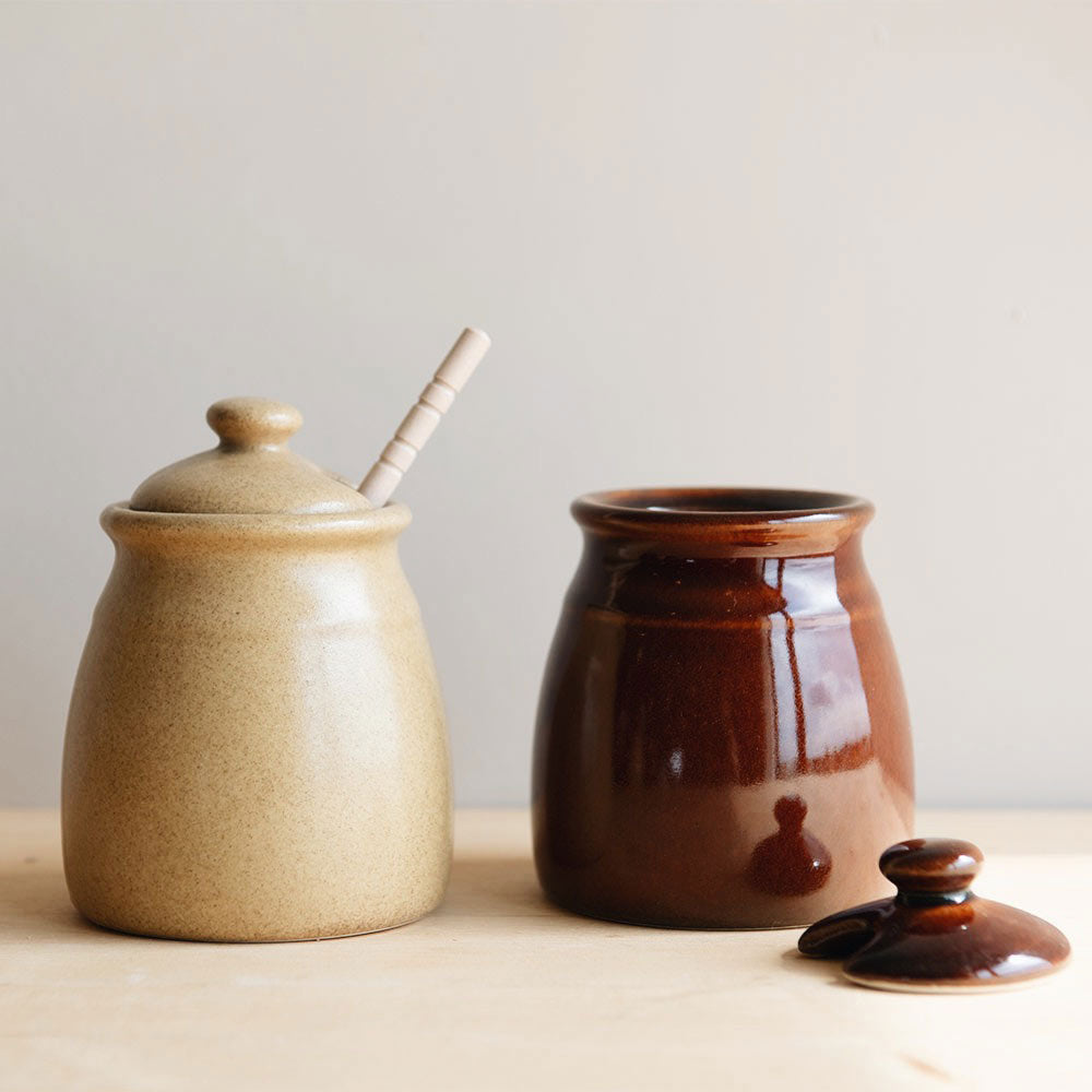 Artisan Ceramic Honey Pot