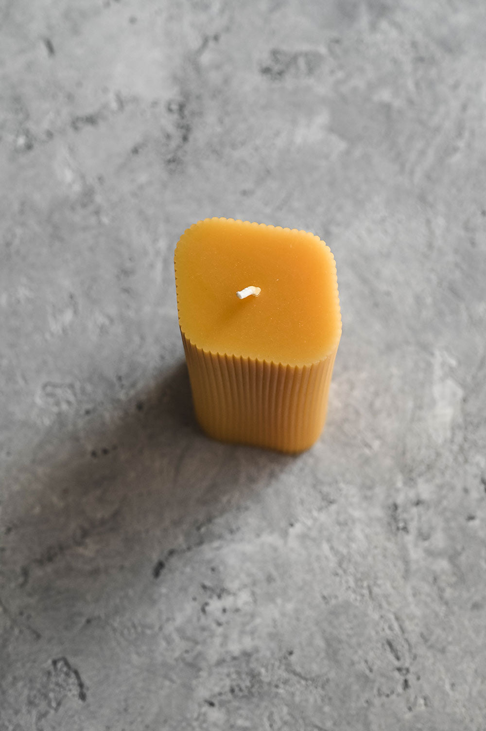 Fluted Diamond Beeswax Pillar Candle