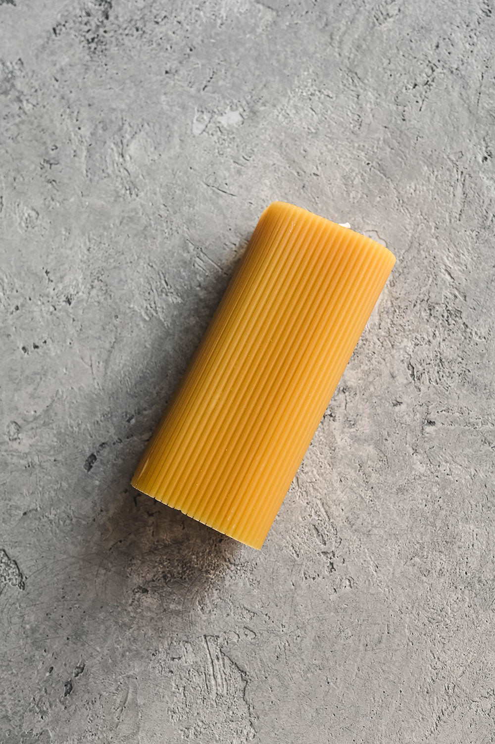 Fluted Oval Beeswax Pillar Candle