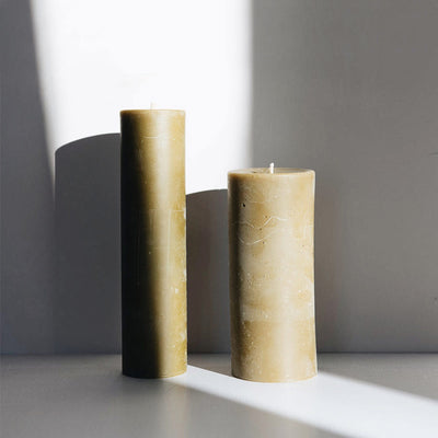 Beeswax Pillar Candle - Moss