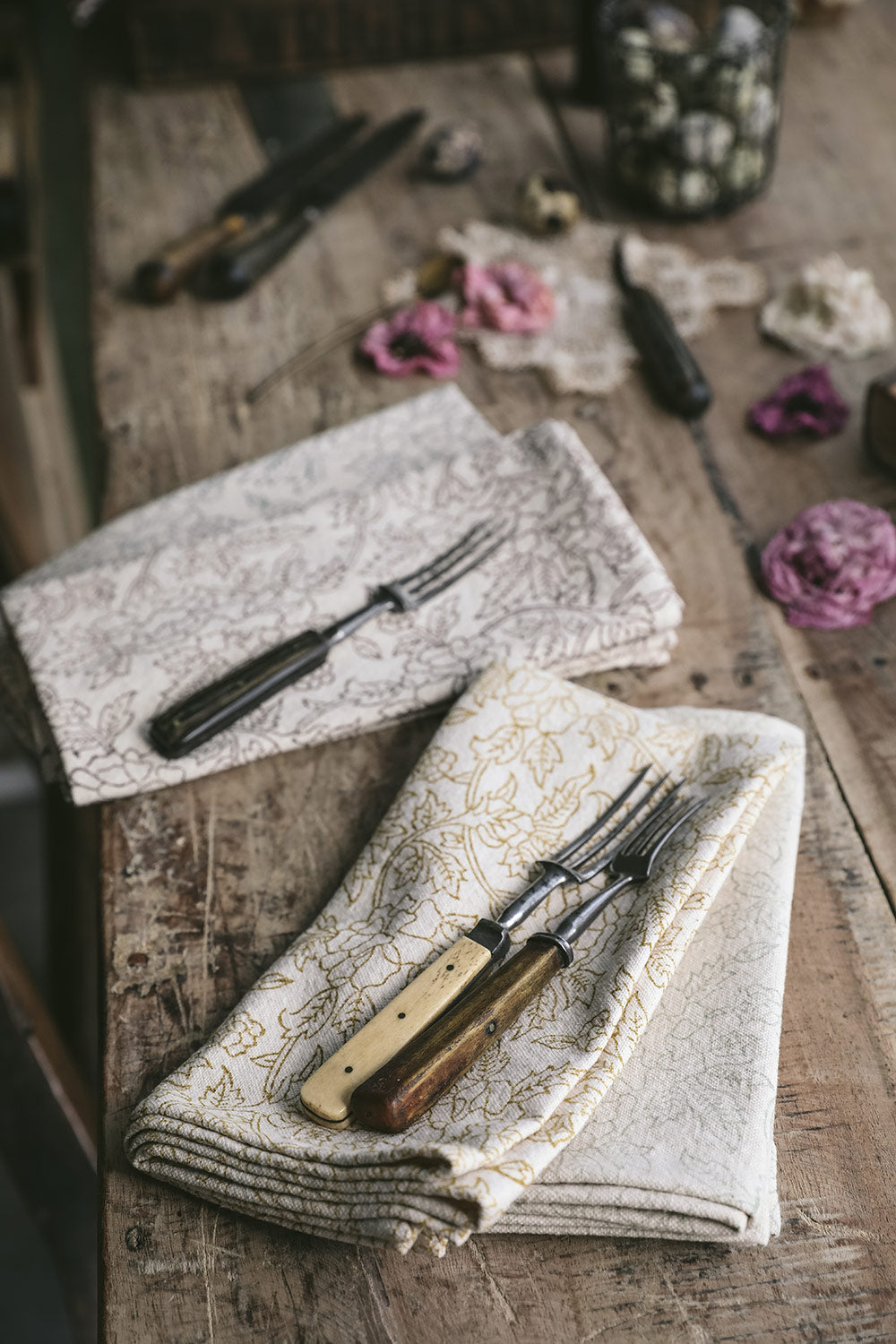 Hand Block-Printed Botanical Napkins