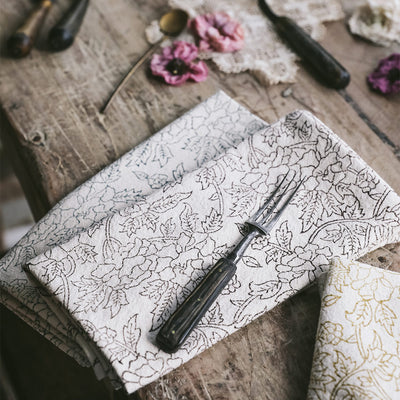 Hand Block-Printed Botanical Napkins