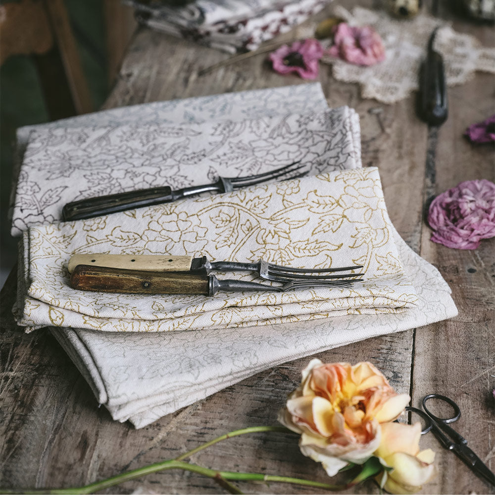 Hand Block-Printed Botanical Napkins