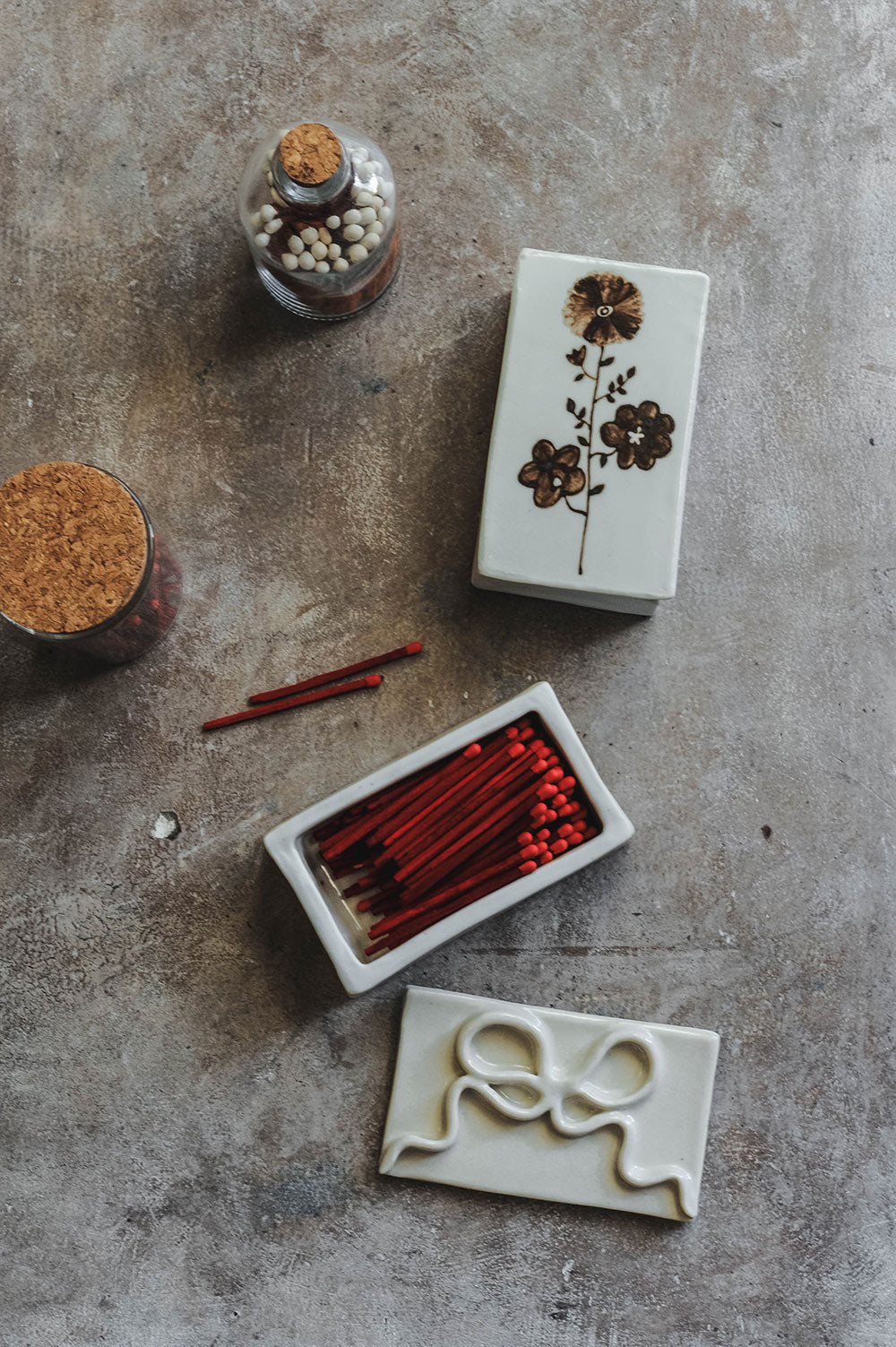 Hand-painted Posy Ceramic Matchbox
