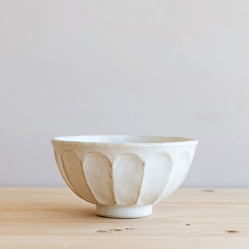 Ceramic Petal Carved Bowl
