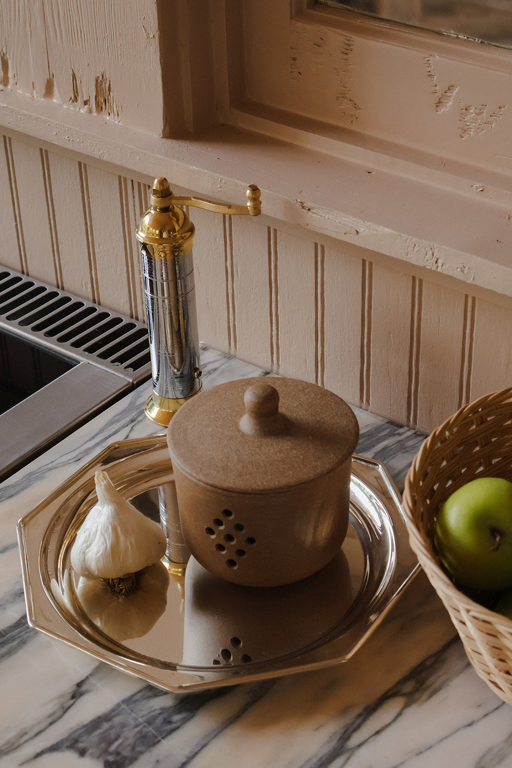 Chrome & Brass Pepper Grinder