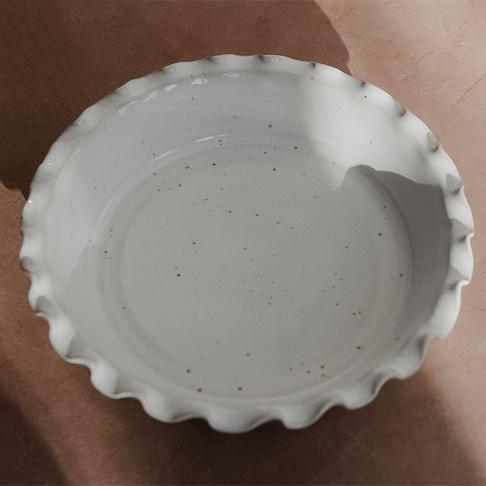 Ceramic Ripple Pie Dish - Medium