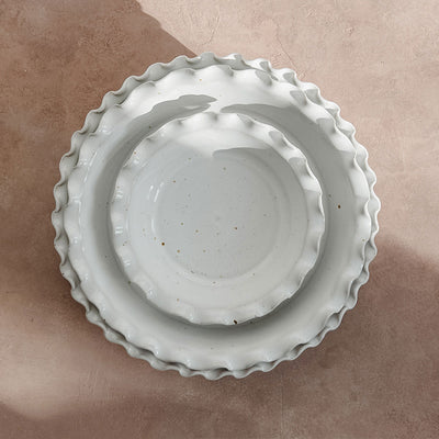 Ceramic Ripple Pie Dish - Medium