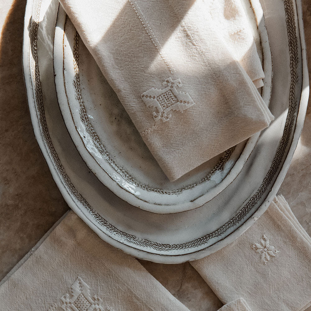 Handcrafted Grand Stoneware Serving Platter