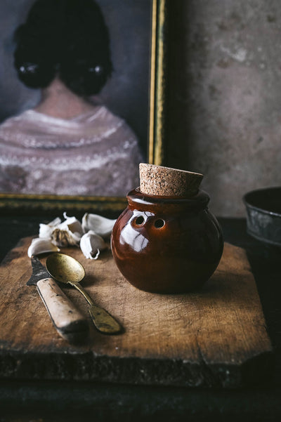 Ceramic Garlic Keeper - Cork Top