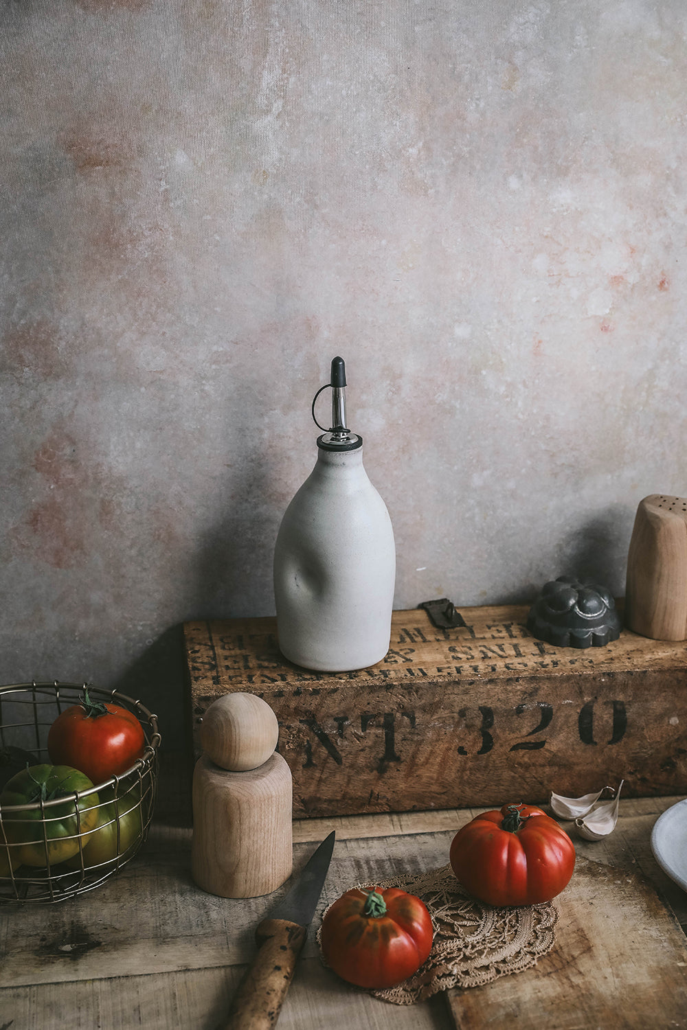 Cream Ceramic Oil Bottle