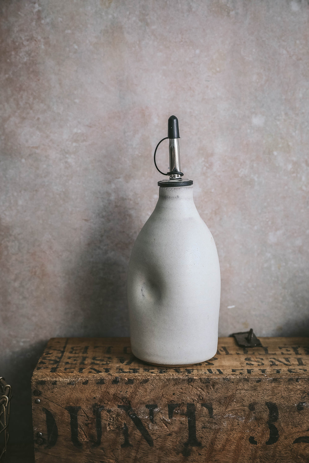 Cream Ceramic Oil Bottle