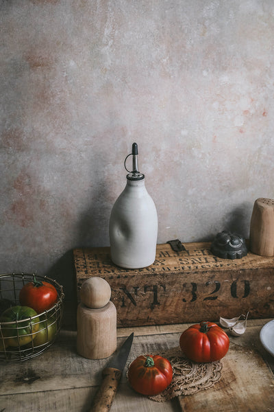 Cream Ceramic Oil Bottle