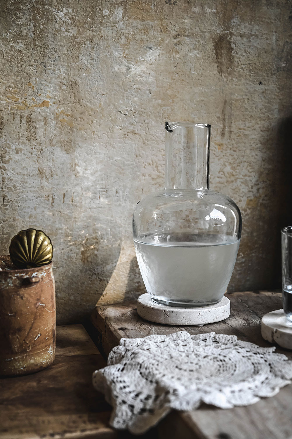 Dimpled Glass Carafe Set