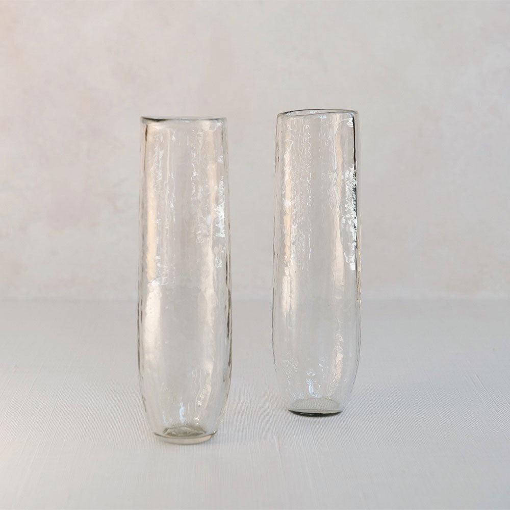 Dimpled Glass Flute Set