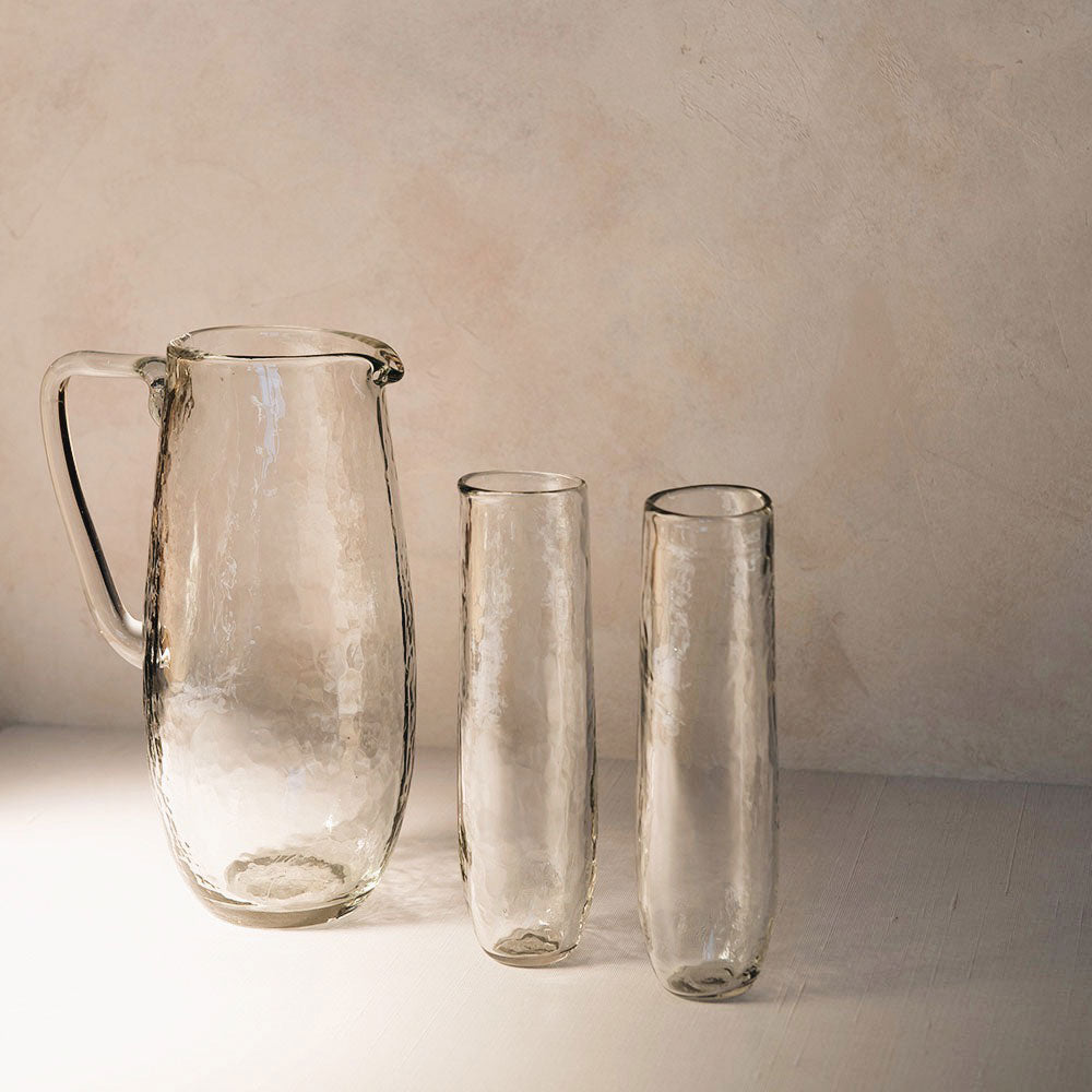 Dimpled Glass Pitcher