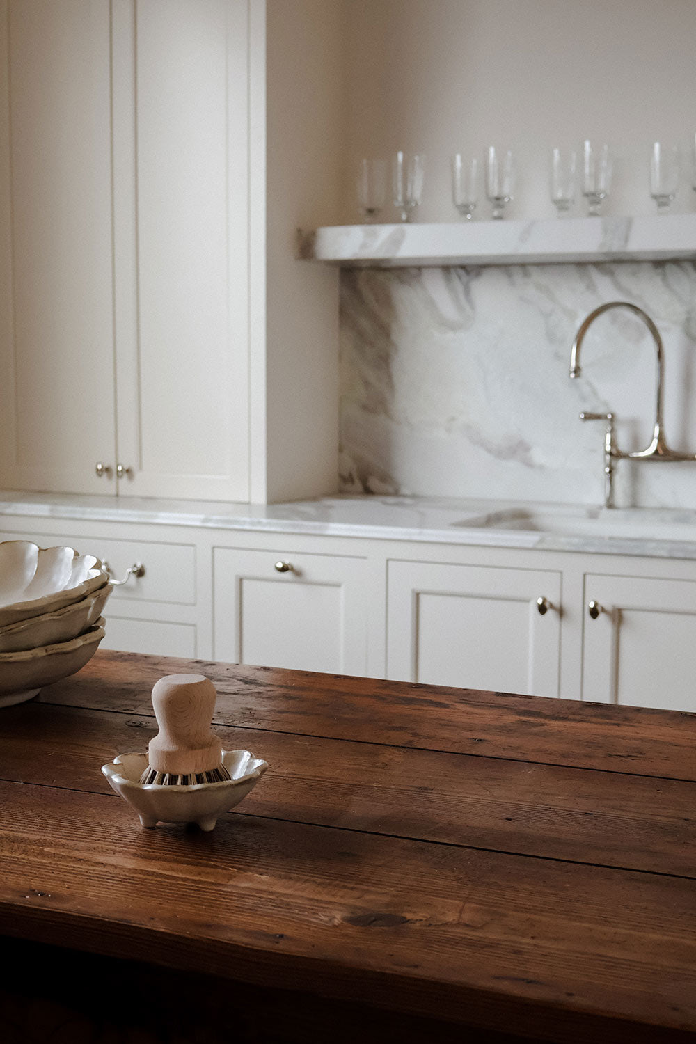 Petite Footed Ceramic Petal Bowl