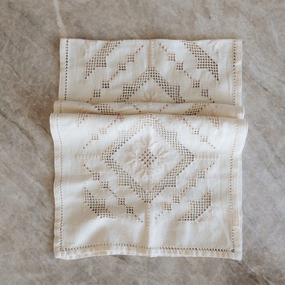 Heirloom Embroidered Table Throw No. 6270