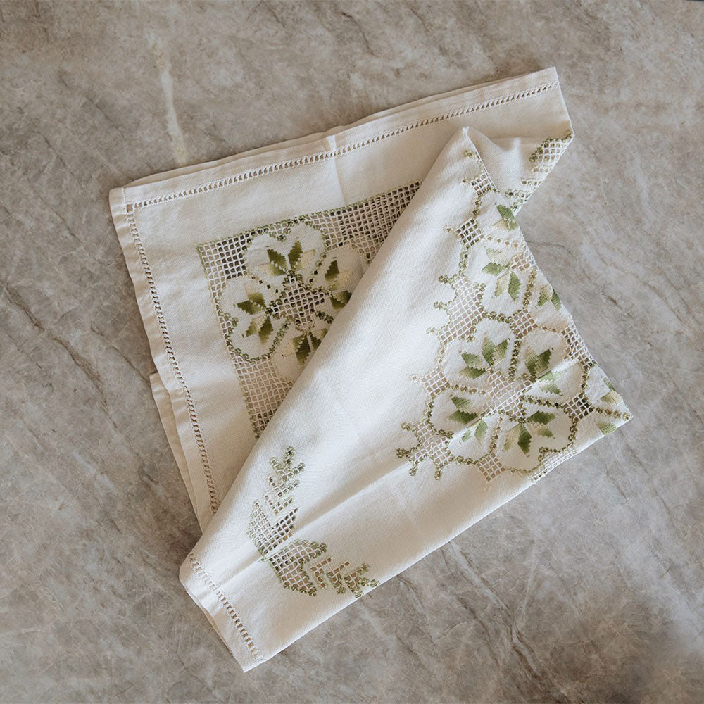 Heirloom Embroidered Table Throw No. 6267