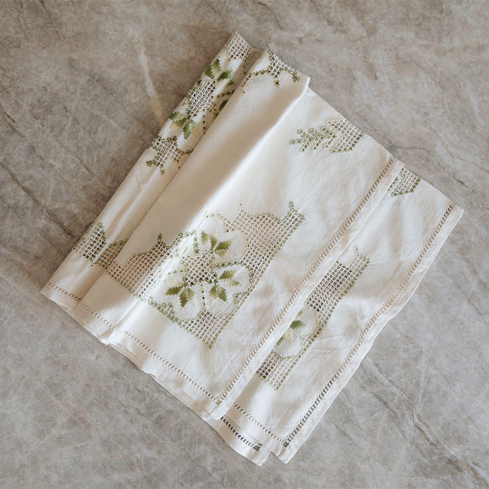 Heirloom Embroidered Table Throw No. 6267