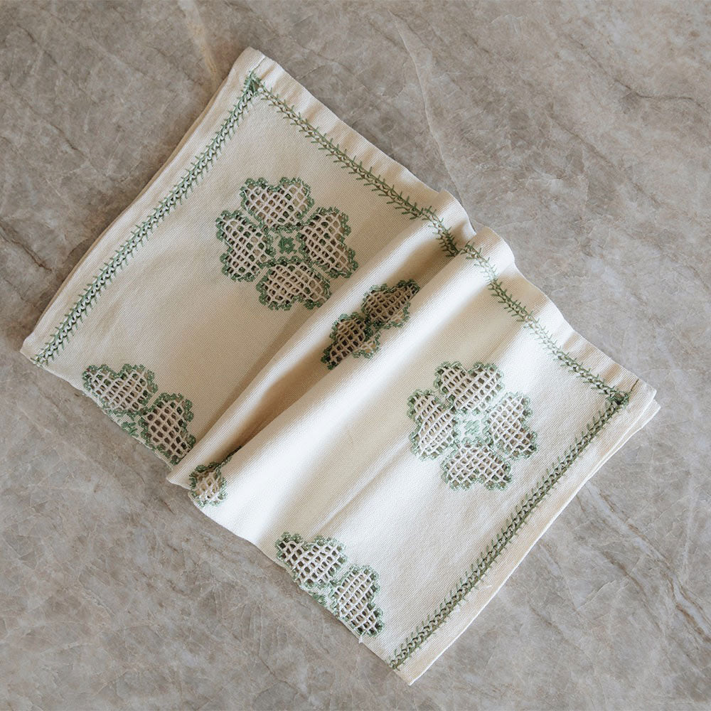 Heirloom Embroidered Table Throw No. 6268