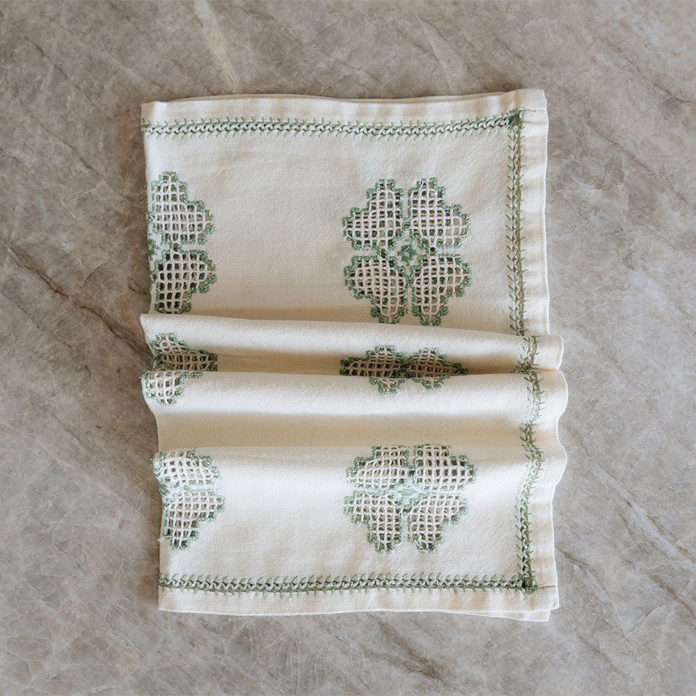 Heirloom Embroidered Table Throw No. 6268