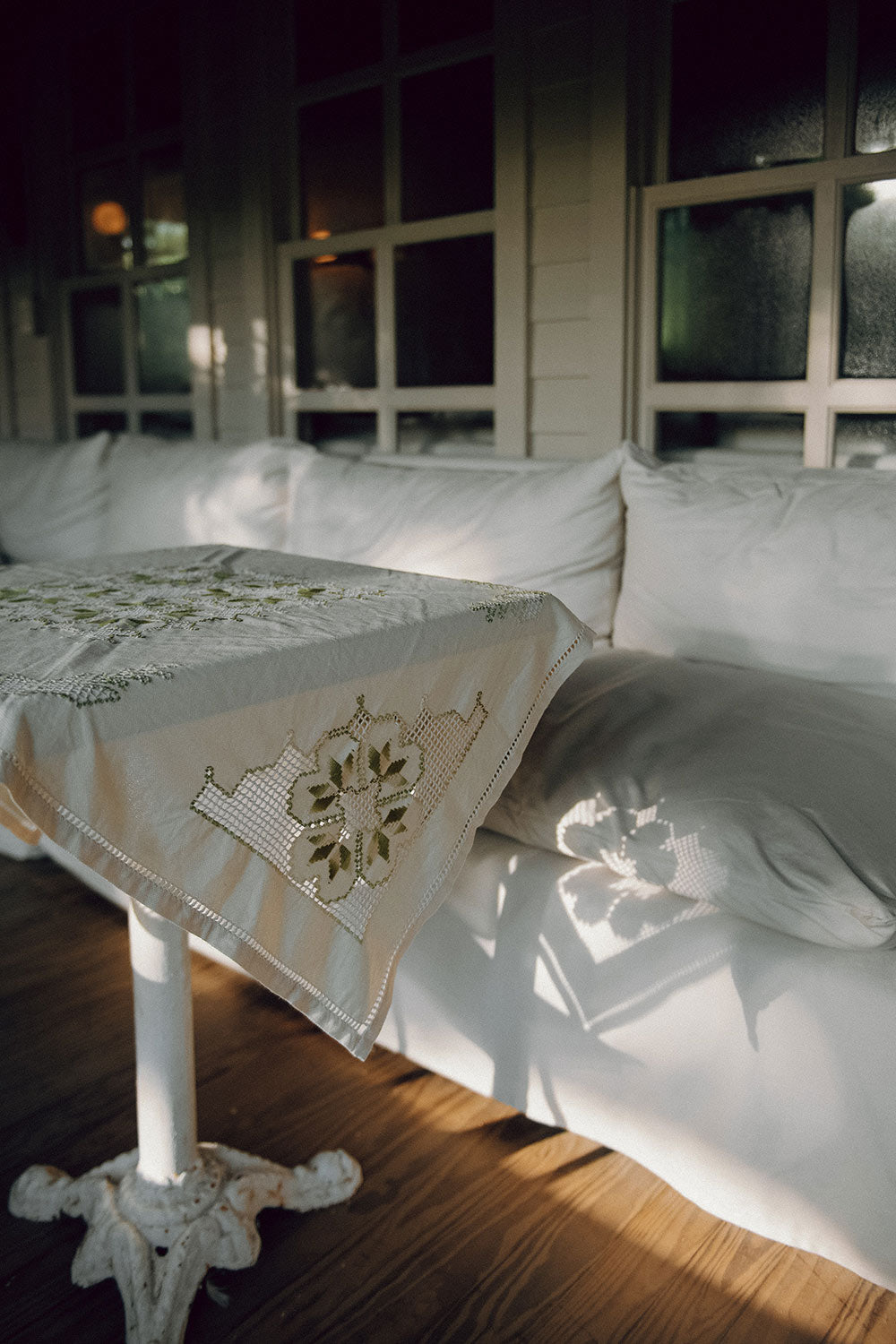 Heirloom Embroidered Table Throw No. 6267