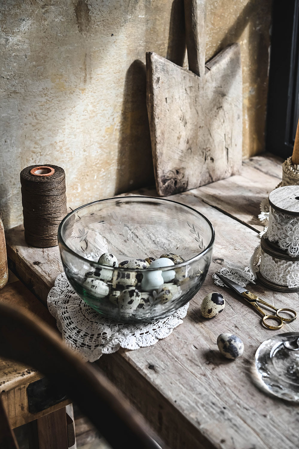 Handblown Etched Bowl