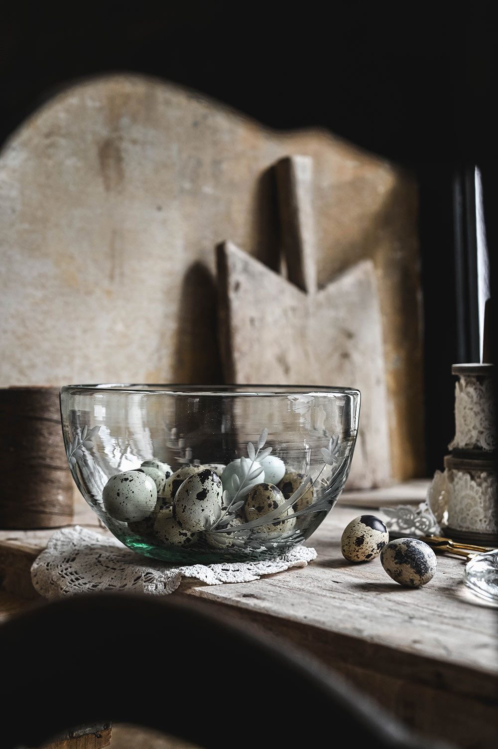 Handblown Etched Bowl