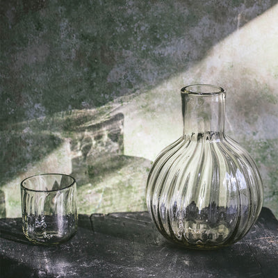 Recycled Glass Fluted Carafe Set