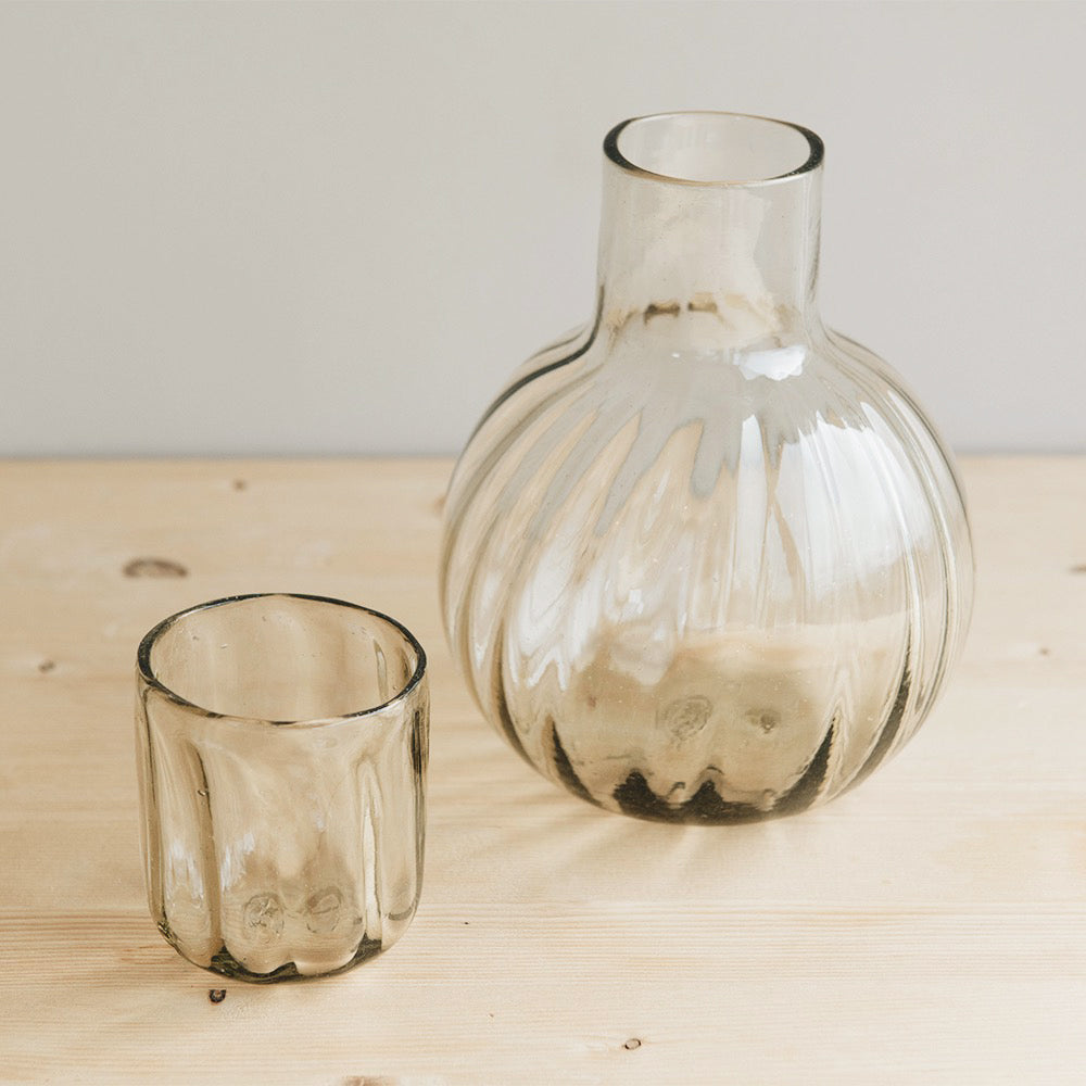 Recycled Glass Fluted Carafe Set