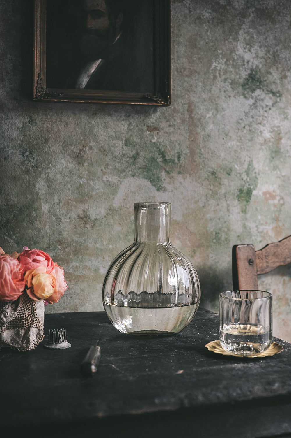 Recycled Glass Fluted Carafe Set
