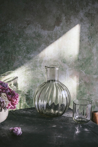 Recycled Glass Fluted Carafe Set