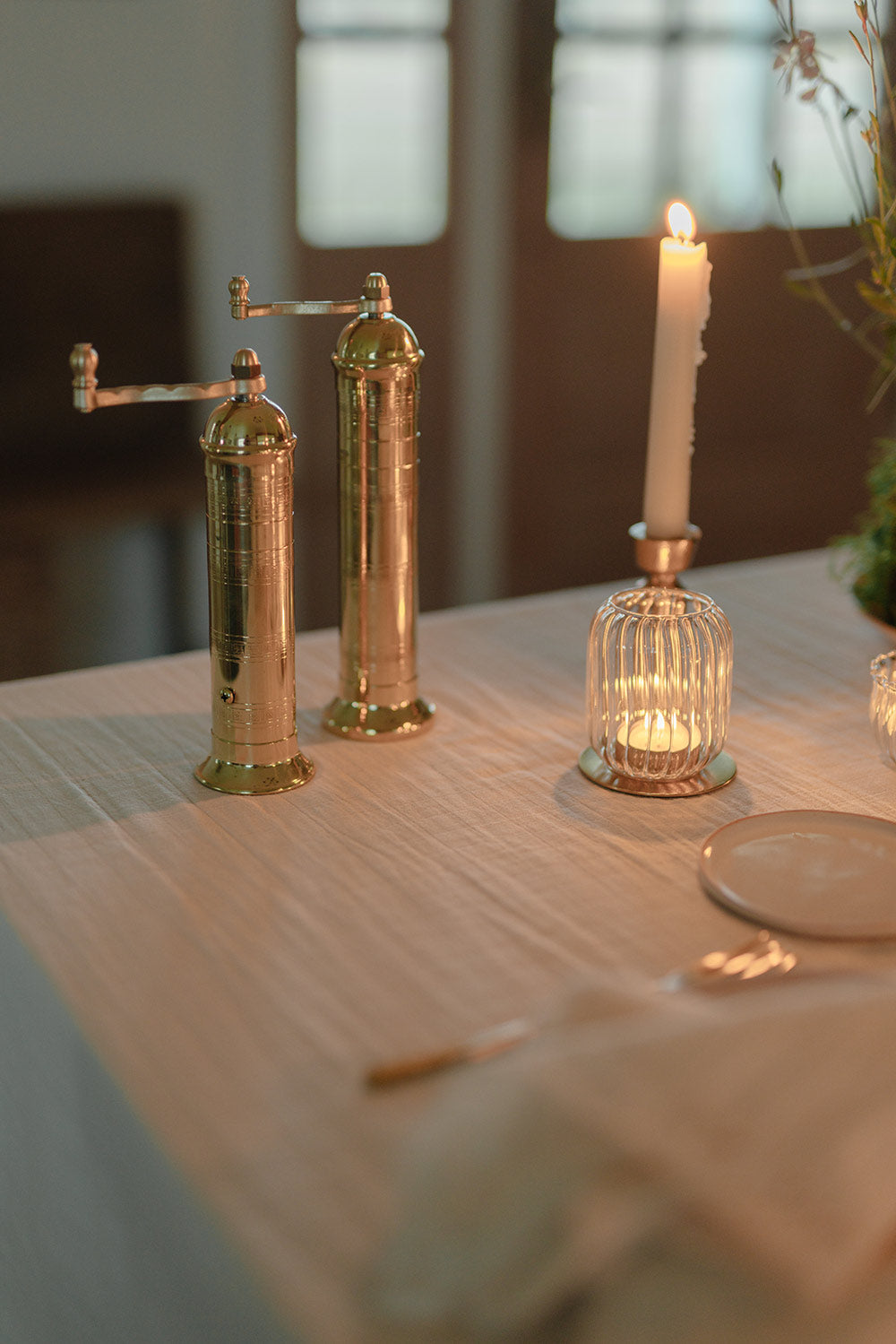 Fluted Glass Tealight Lantern