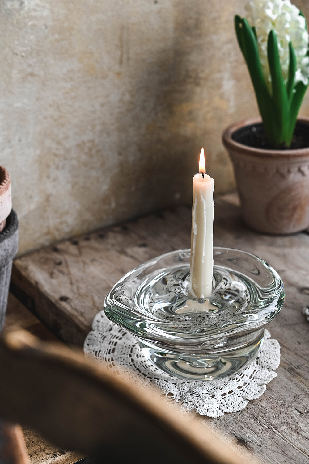 Glass Puddle Candle Holder
