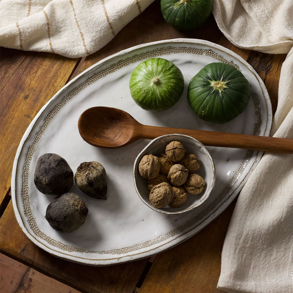 Handcrafted Grand Stoneware Serving Platter