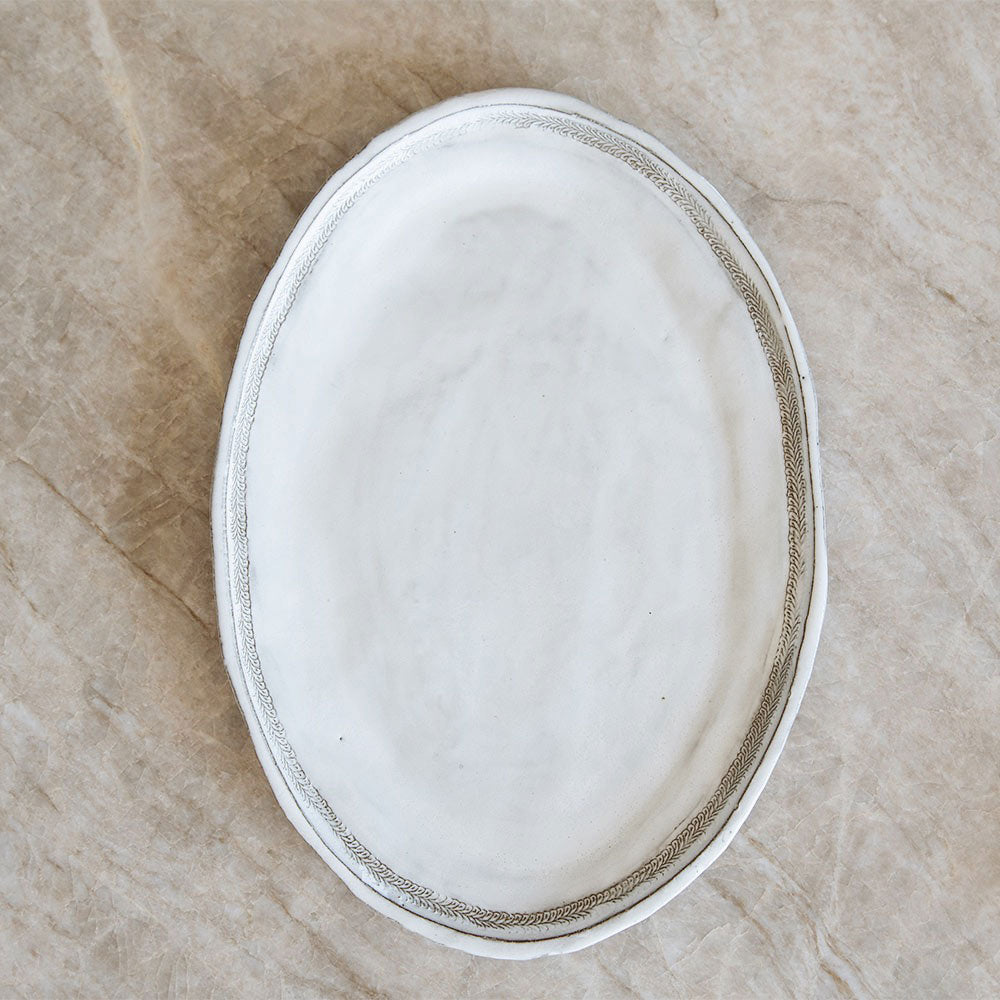 Handcrafted Grand Stoneware Serving Platter