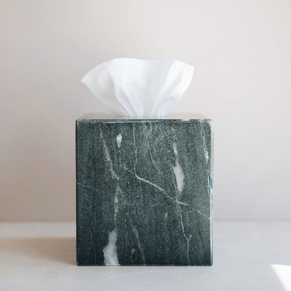 Hand-carved Green Marble Tissue Box Cover