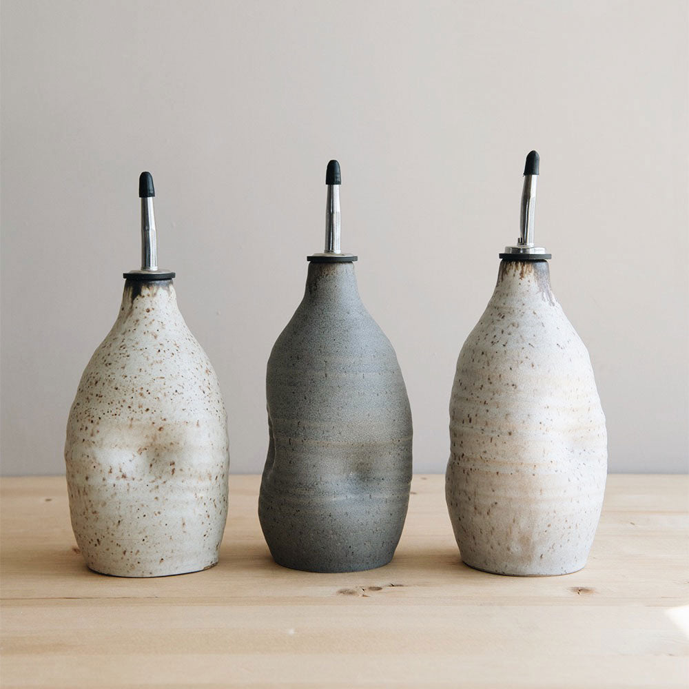 Stoneware Oil & Vinegar Cruet