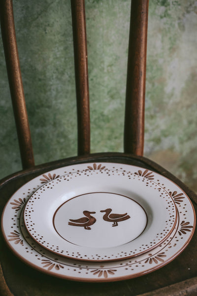 Hand-painted Ceramic Plate - Ducks