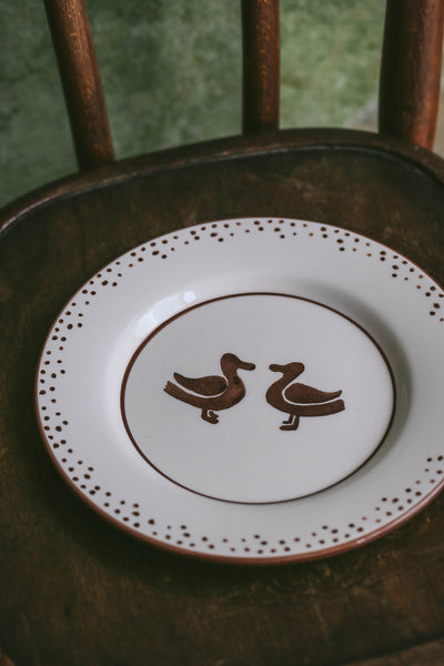 Hand-painted Ceramic Plate - Ducks