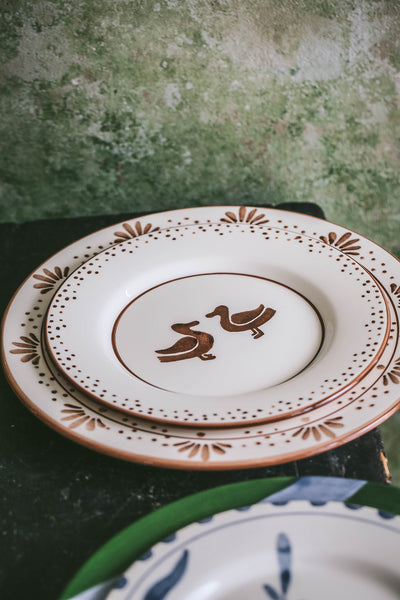 Hand-painted Ceramic Plate - Ducks